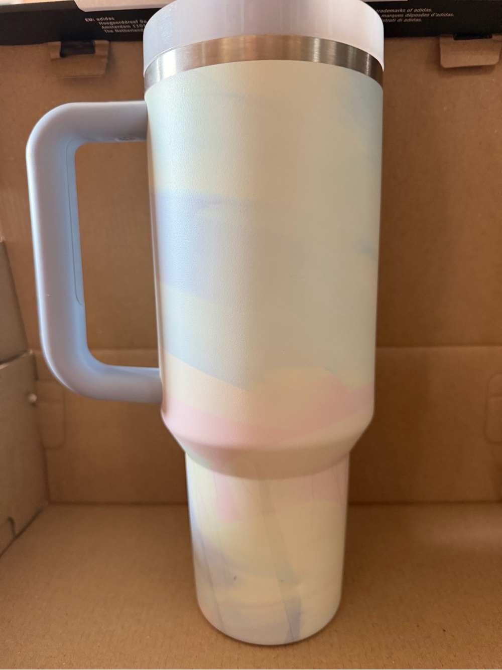Stanley 40 oz. Pastel Marble Travel Mug with Handle - White, Blue, Pink